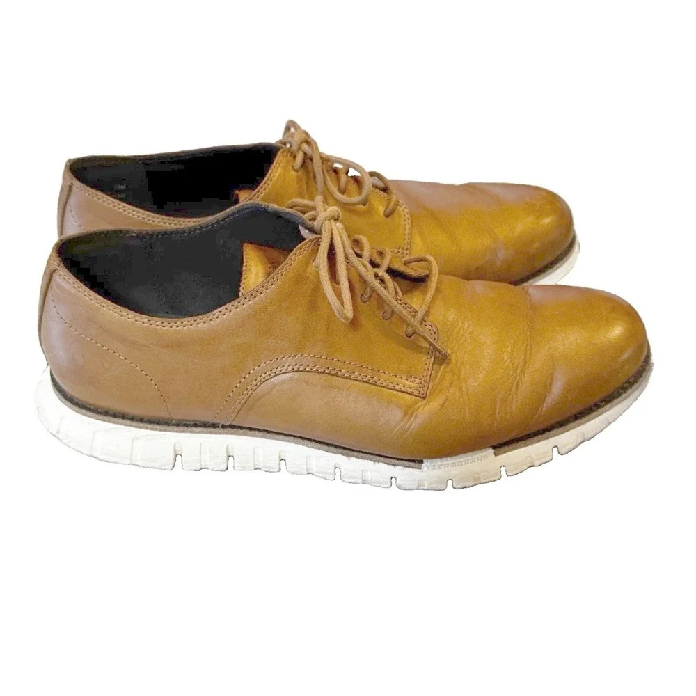 Cole Haan Zerogrand Mens British Tan Leather Plain Toe Oxford Shoes C36412